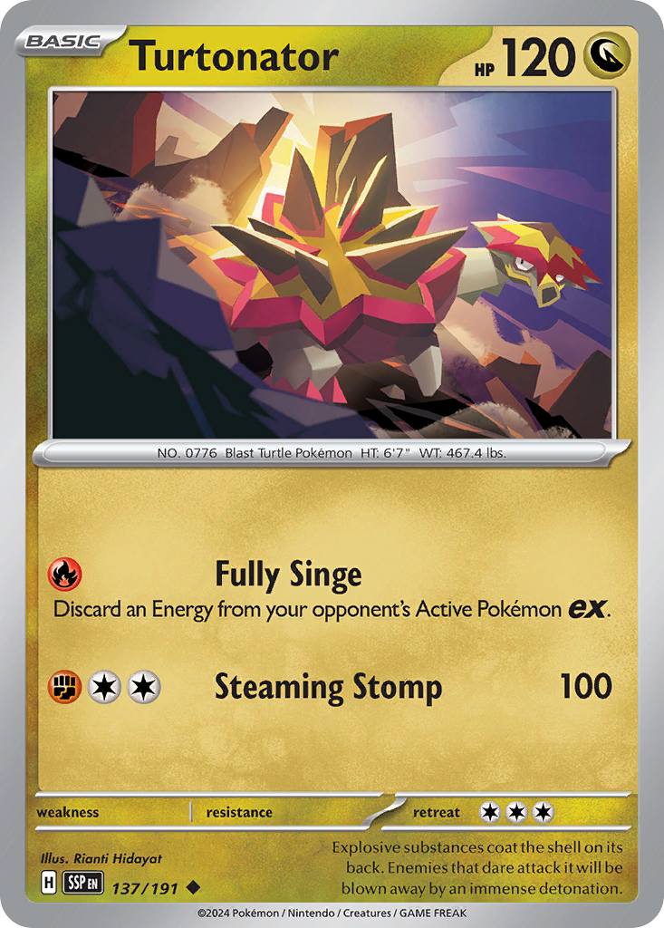 Turtonator- 137/191 - Surging Sparks (Reverse Holo)