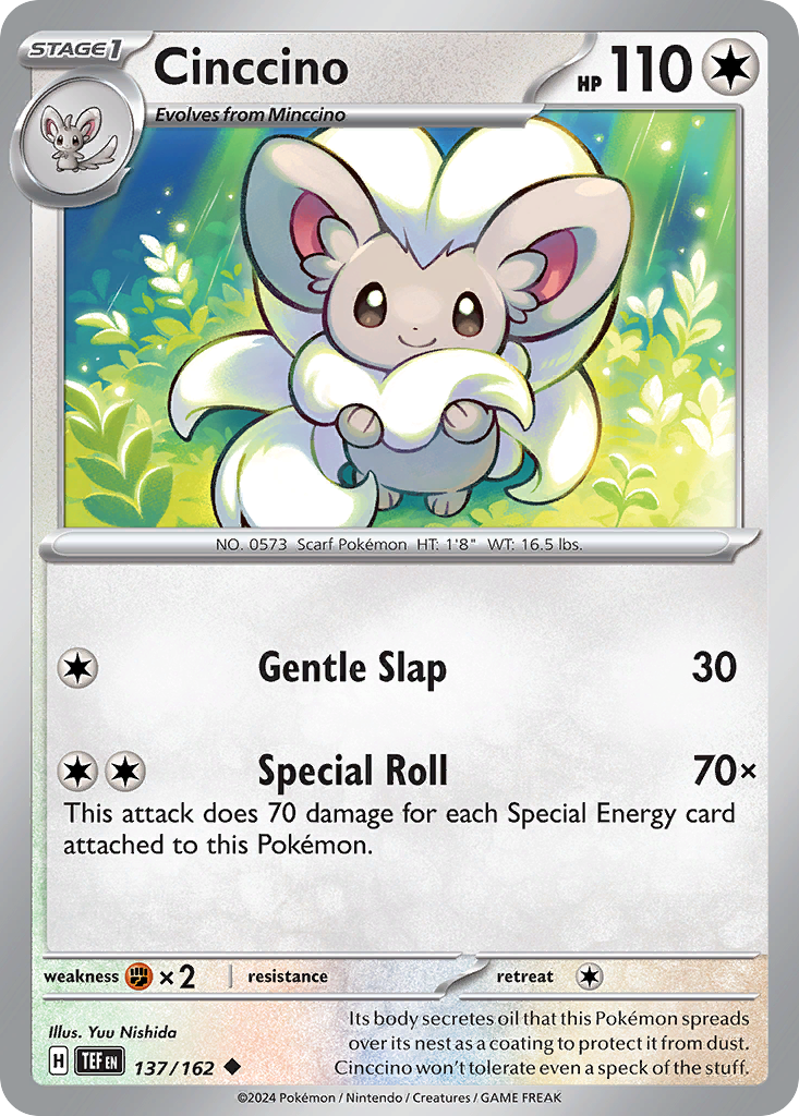 Cinccino - 137/162 - Temporal Forces (Reverse Holo)