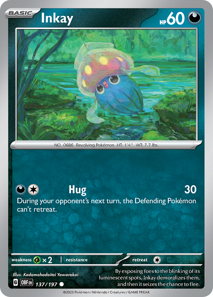 Inkay - 137/197 - Obsidian Flames (Reverse Holo)