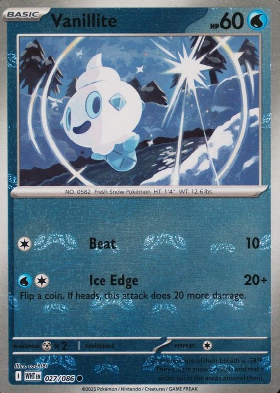 Vanillite - 027/086 - SV: White Flare (WHT) (Master Ball Pattern)