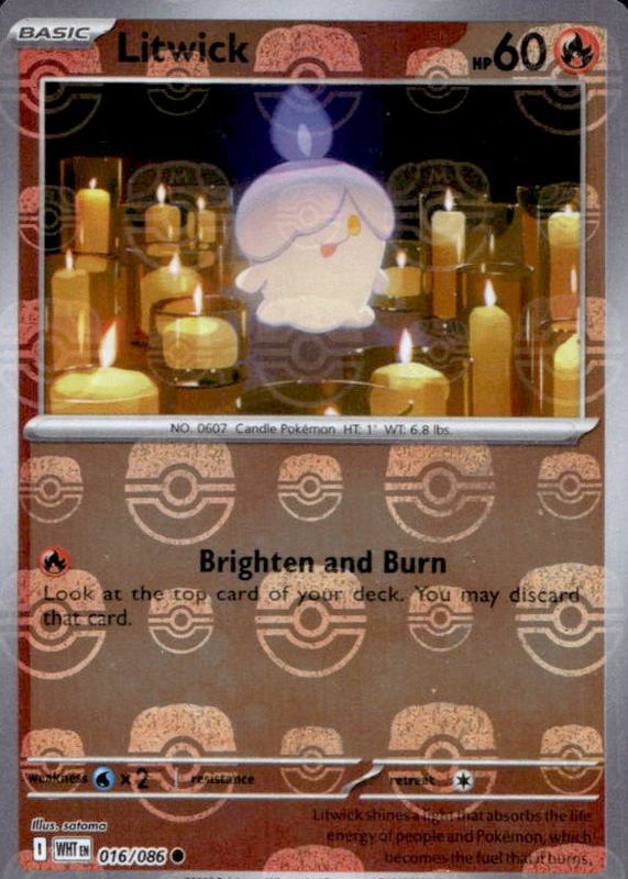 Litwick - 016/086 - SV: White Flare (WHT) (Master Ball Pattern)