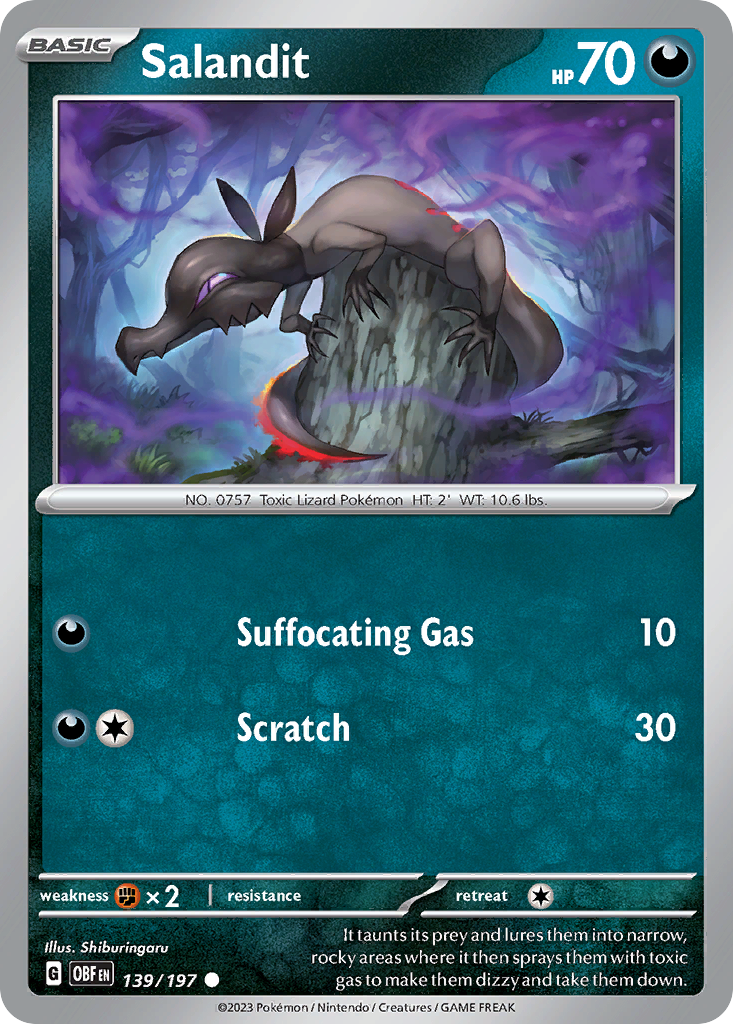 Salandit - 139/197 - Obsidian Flames (Reverse Holo)