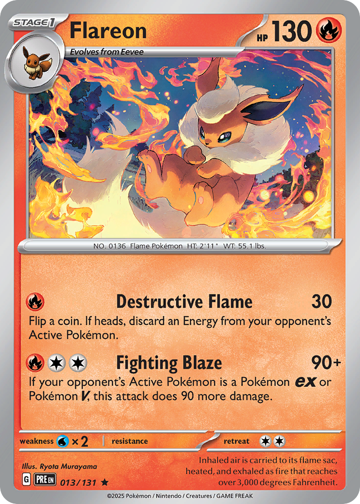 Flareon- 013/131 - Prismatic Evolutions (Reverse Holo)