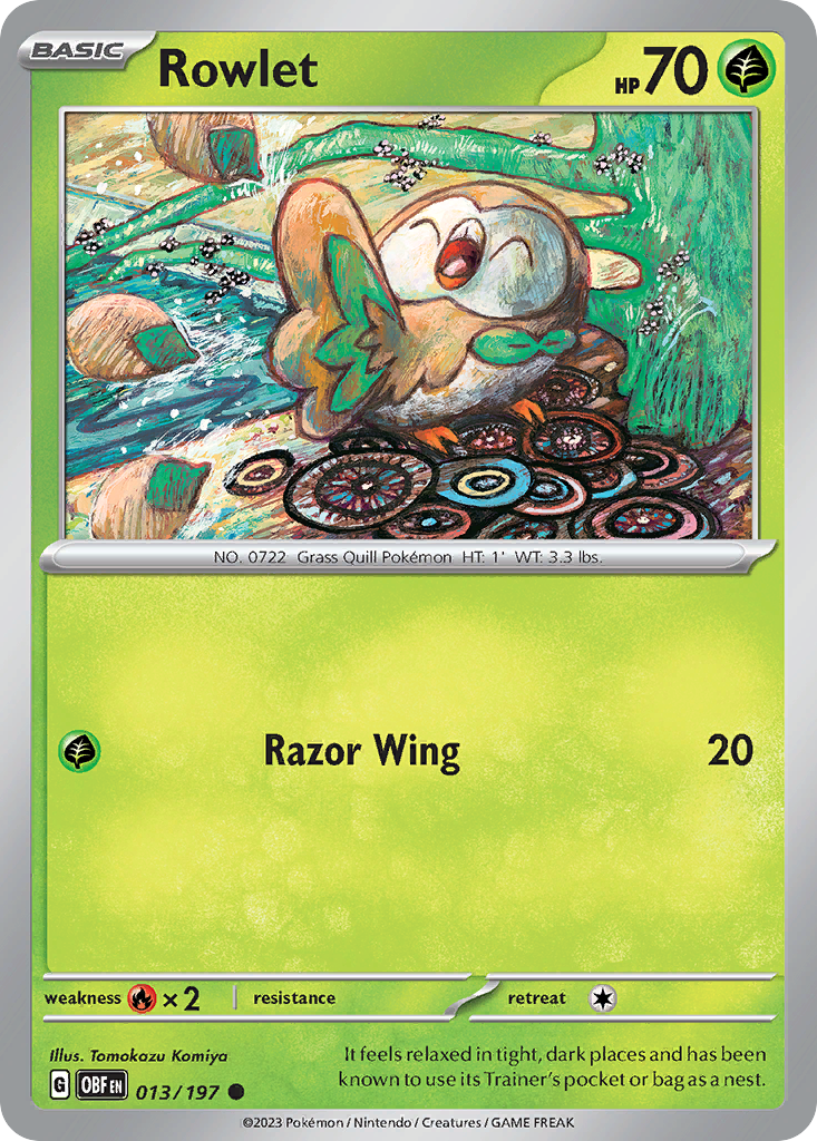 Rowlet - 013/197 - Obsidian Flames (Reverse Holo)