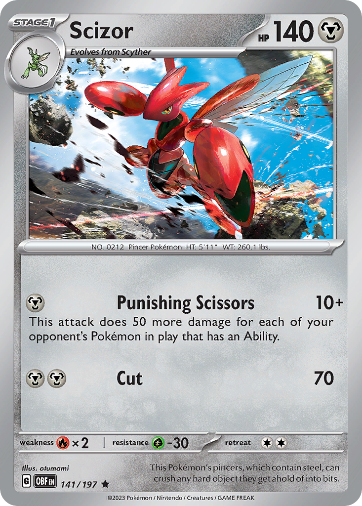 Scizor - 141/197 - Obsidian Flames (Reverse Holo)
