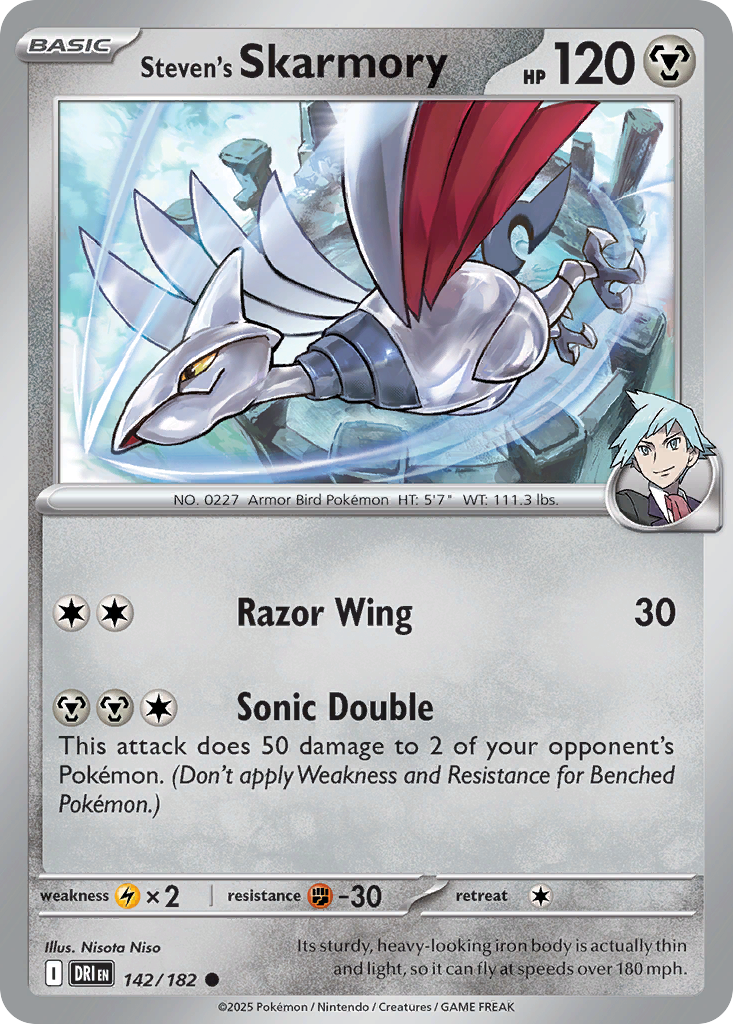 Steven's Skarmory - 142/182 - Destined Rivals (Reverse Holo)