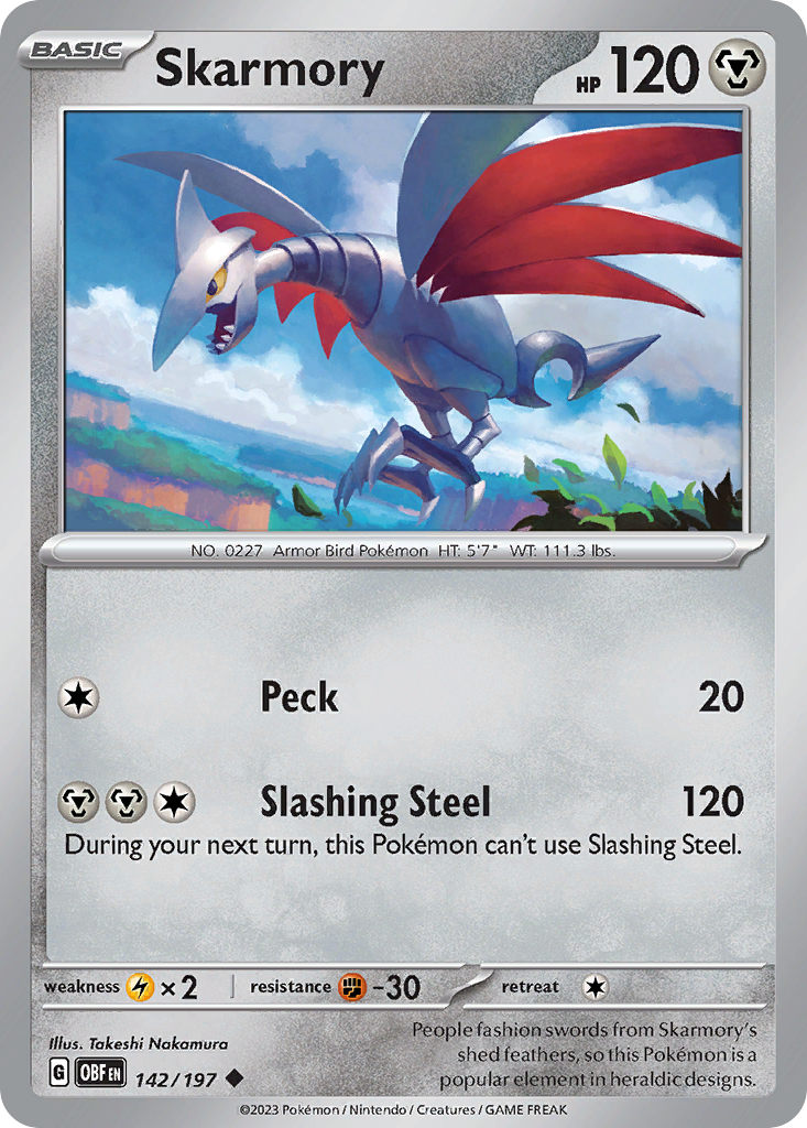 Skarmory - 142/197 - Obsidian Flames (Reverse Holo)