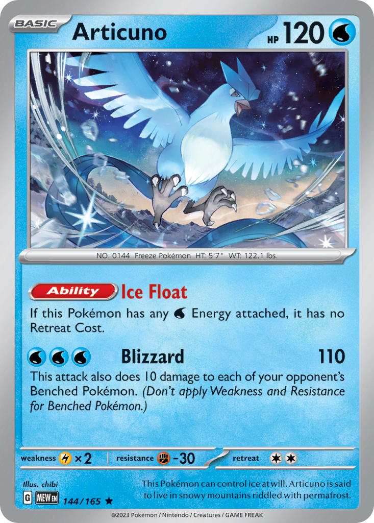 Articuno - 144/165 -SV: Scarlet & Violet 151 (MEW) (Reverse Holo)