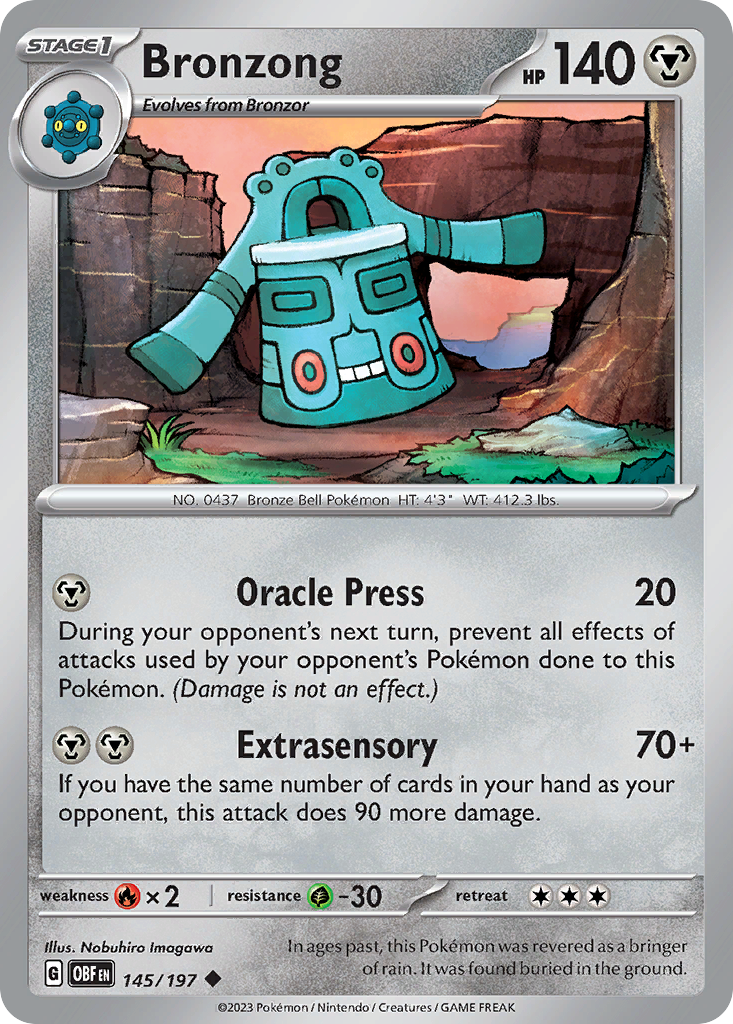 Bronzong - 145/197 - Obsidian Flames (Reverse Holo)