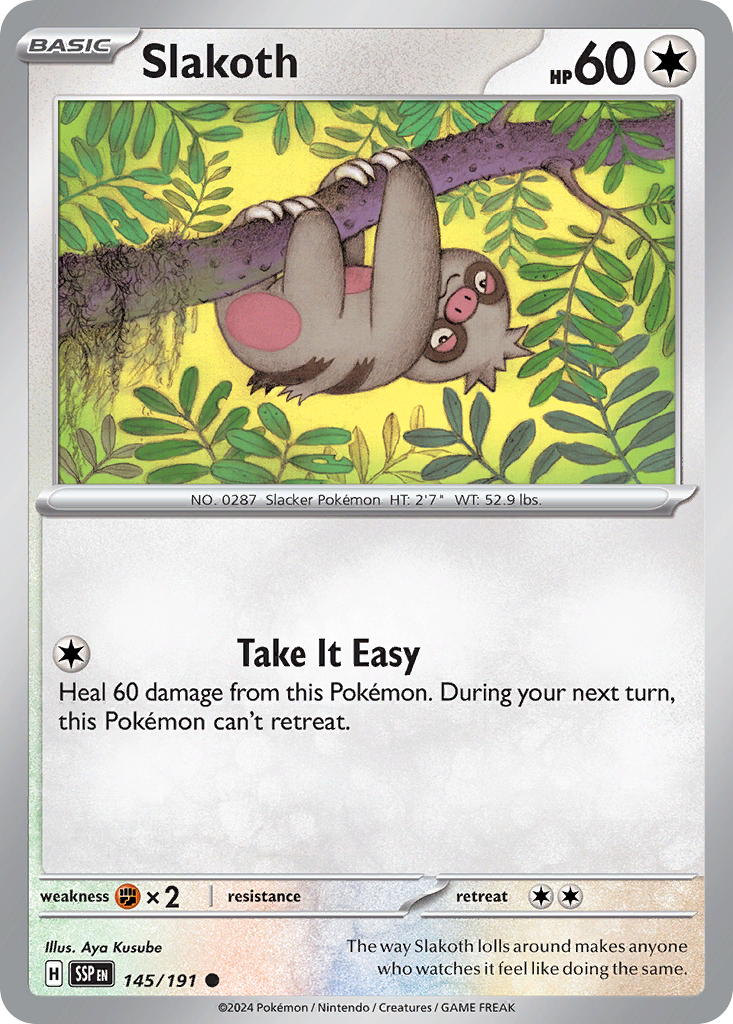 Slakoth - 145/191 - Surging Sparks (Reverse Holo)