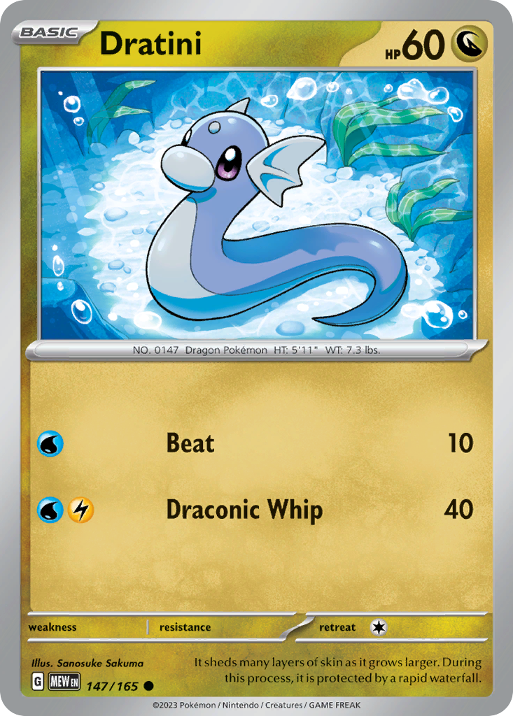 Dratini - 147/165 -SV: Scarlet & Violet 151 (MEW) (Reverse Holo)