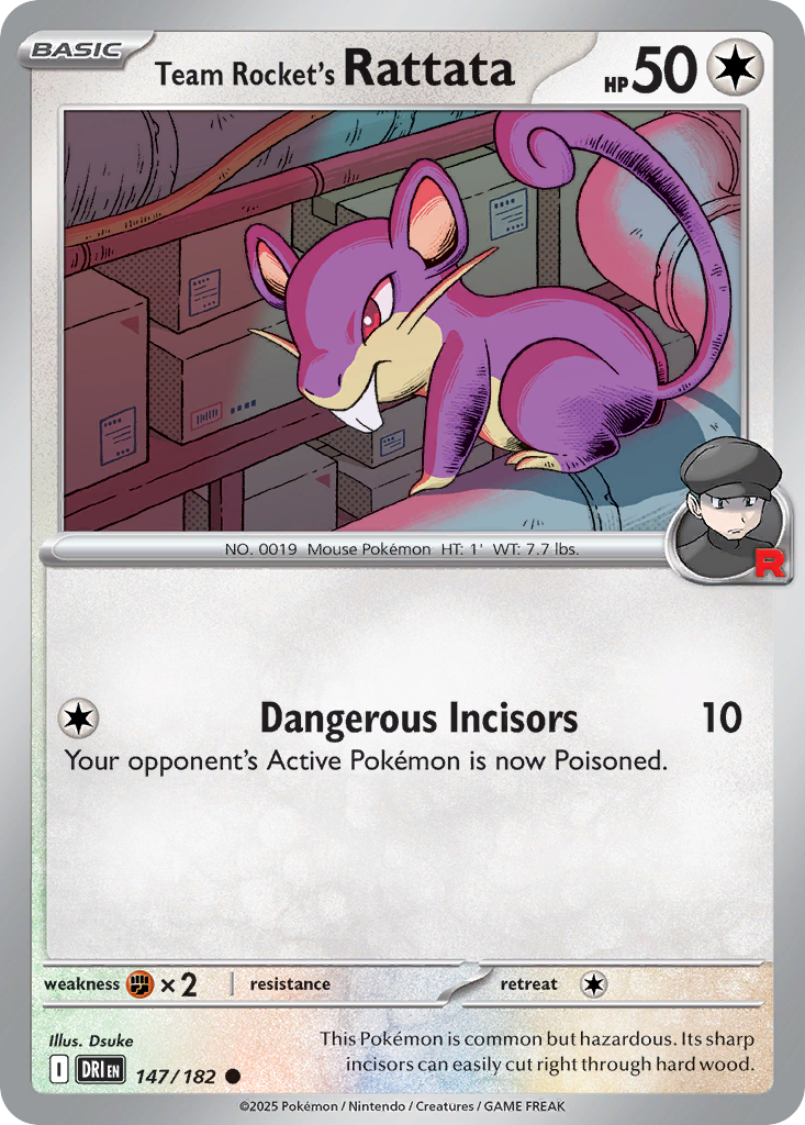 Team Rocket's Rattata - 147/182 - Destined Rivals (Reverse Holo)