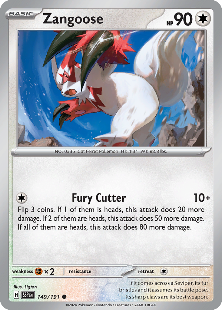 Zangoose- 149/191 - Surging Sparks