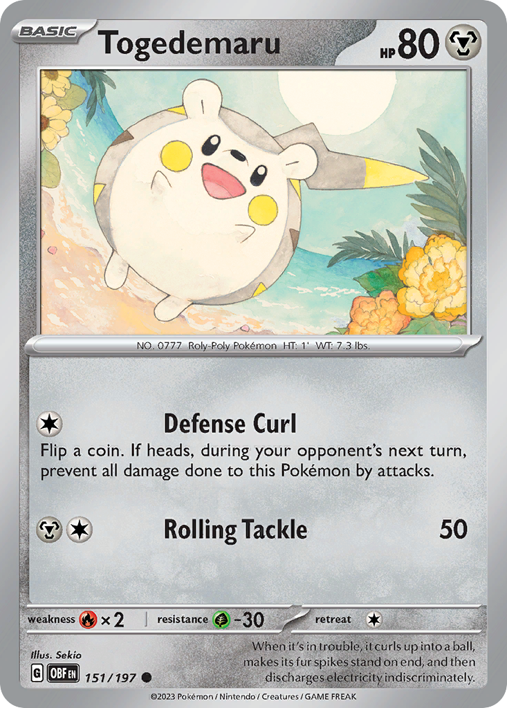Togedemaru - 151/197 - Obsidian Flames (Reverse Holo)