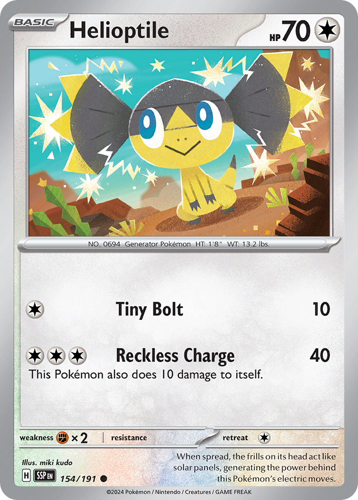 Helioptile- 154/191 - Surging Sparks (Reverse Holo)