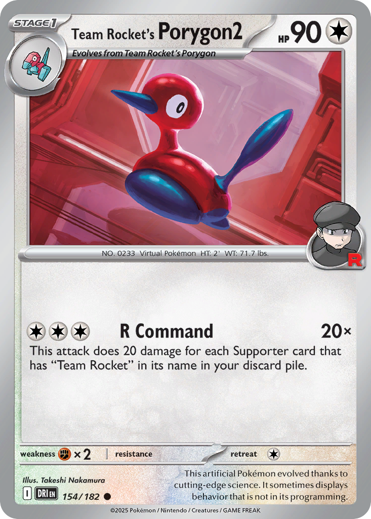 Team Rocket's Porygon2 - 154/182 - Destined Rivals (Reverse Holo)