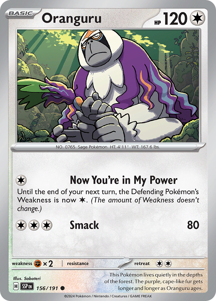 Oranguru- 156/191 - Surging Sparks (Reverse Holo)