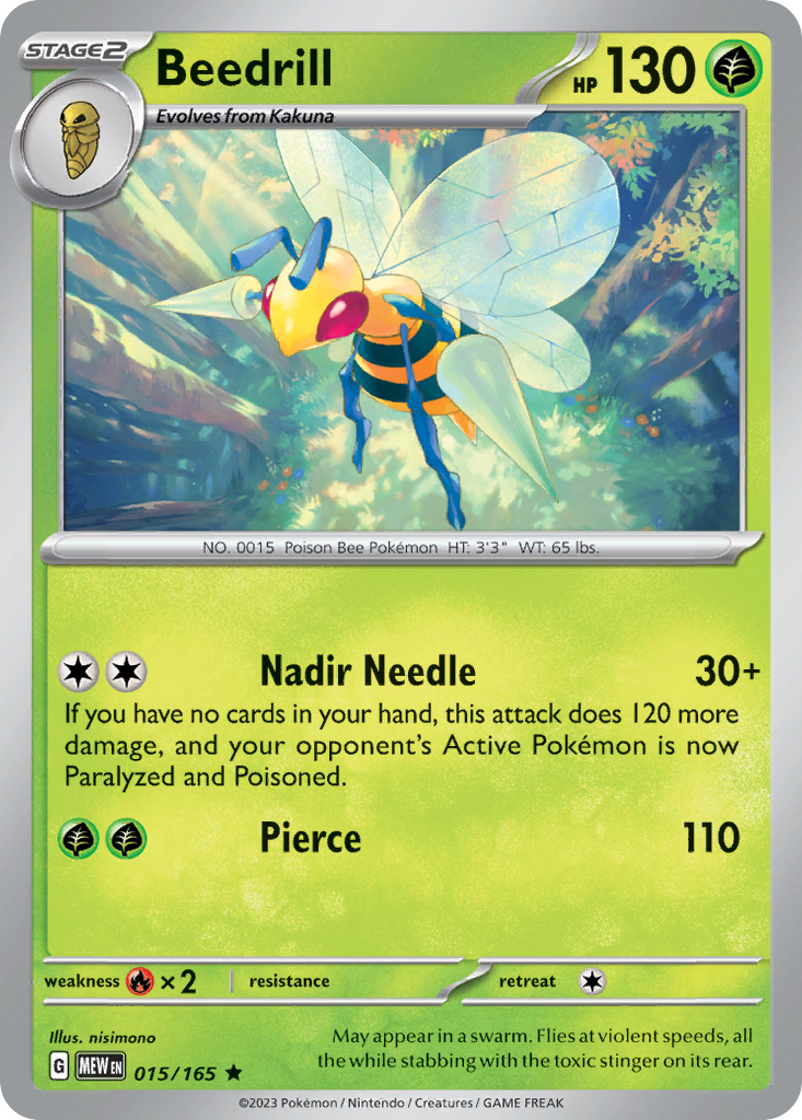 Beedrill - 015/165 -SV: Scarlet & Violet 151 (MEW) (Holo)