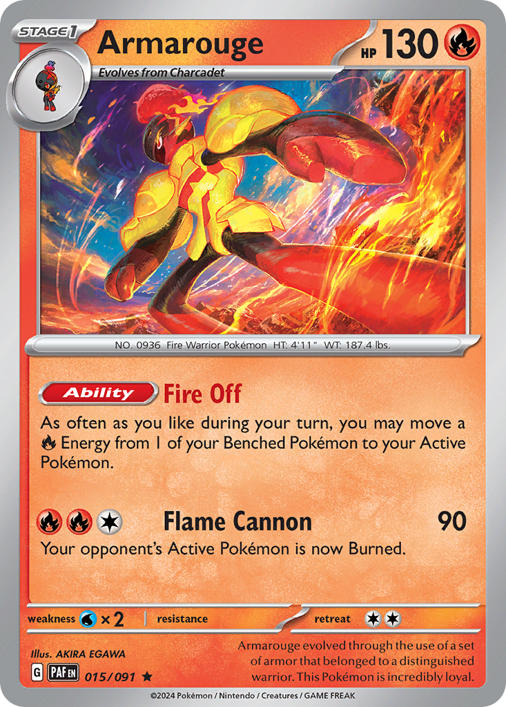 Armarouge - 015/091 - Paldean Fates (Reverse Holo)