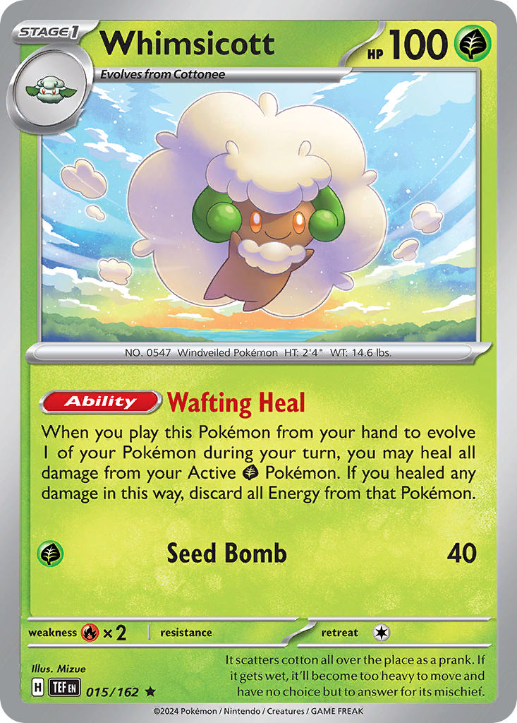Whimsicott - 015/162 - Temporal Forces (Reverse Holo)