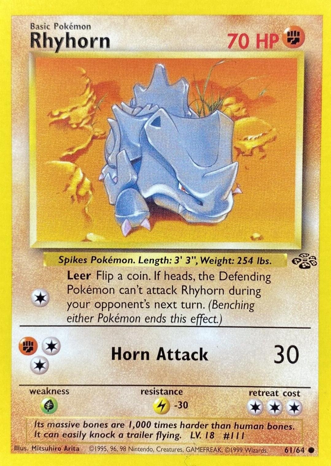 Rhyhorn - 61/64 - Jungle (base2) (Lightly Played)