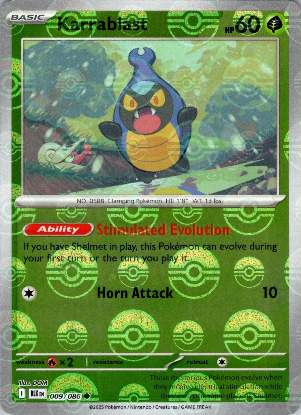 Karrablast - 009/086 - SV: Black Bolt (BLK) (Poke Ball Pattern)
