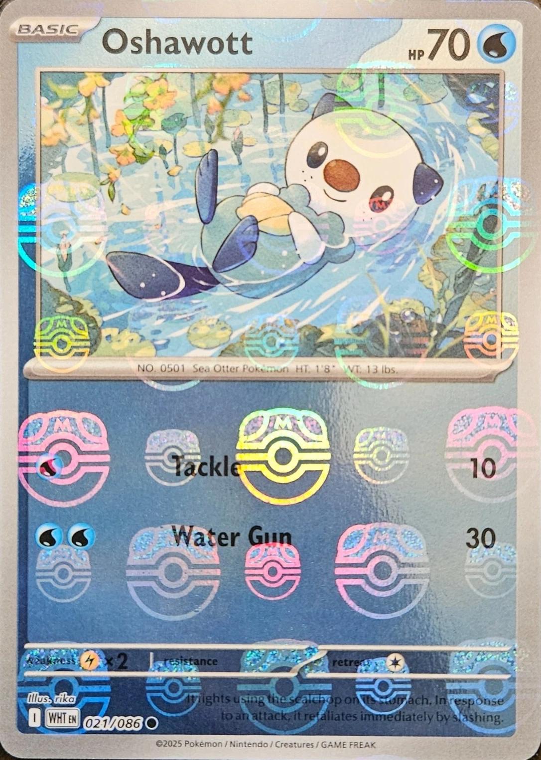 Oshawott - 021/086 - SV: White Flare (WHT) (Master Ball Pattern)