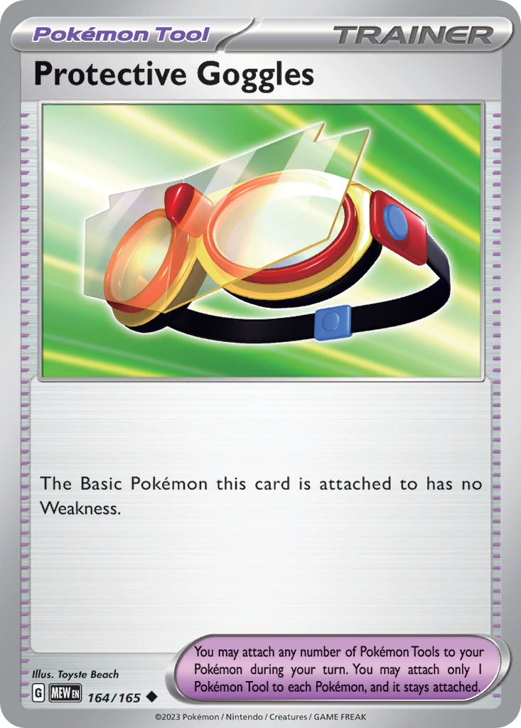 Protective Goggles - 164/165 -SV: Scarlet & Violet 151 (MEW) (Reverse Holo)