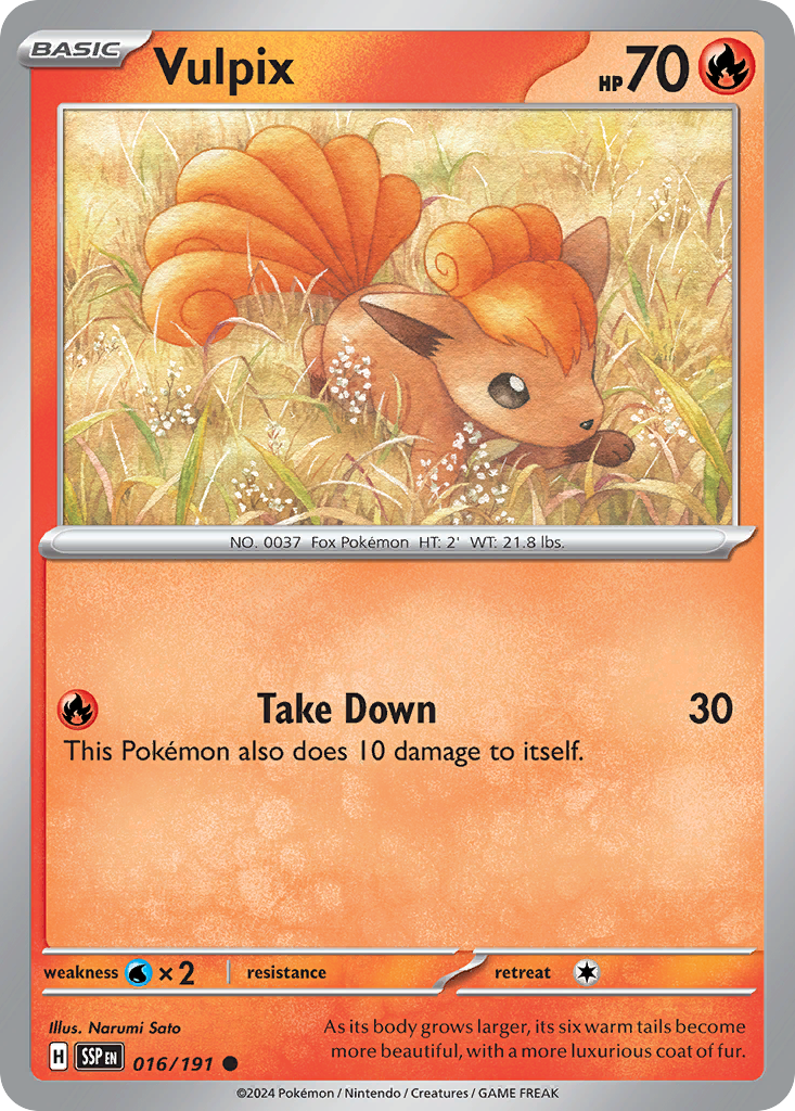 Vulpix- 016/191 - Surging Sparks (Reverse Holo)