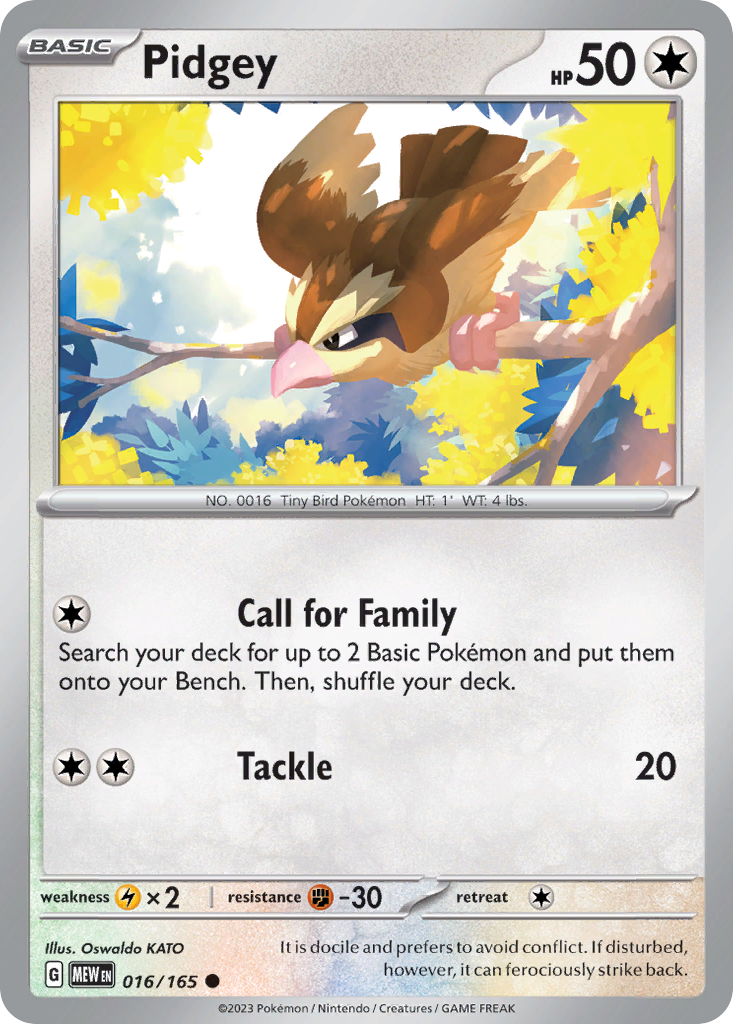 Pidgey - 016/165 -SV: Scarlet & Violet 151 (MEW)