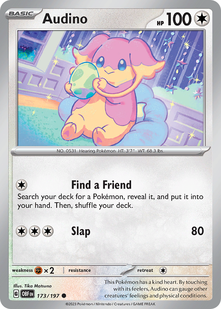 Audino - 173/197 - Obsidian Flames (Reverse Holo)