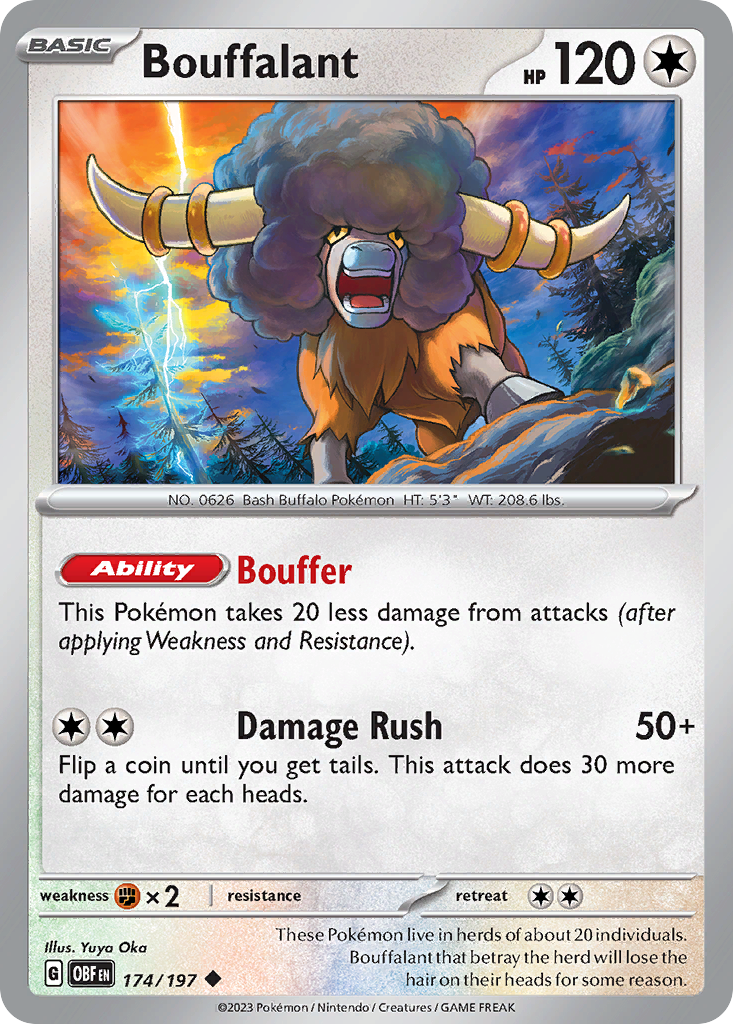 Bouffalant - 174/197 - Obsidian Flames (Reverse Holo)
