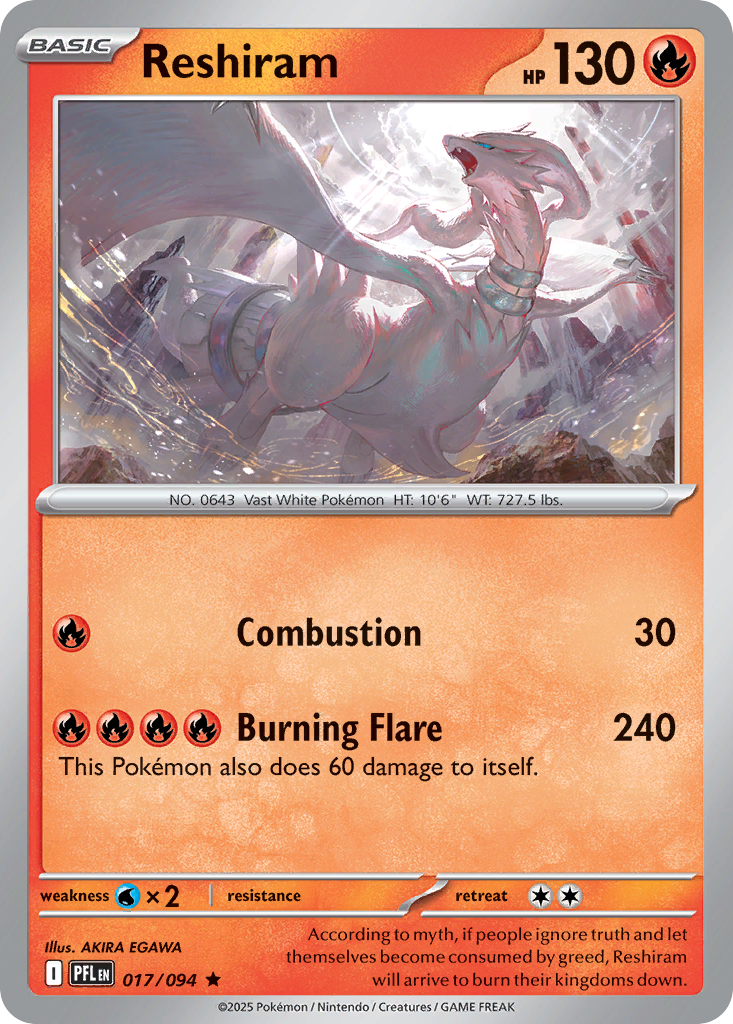Reshiram- 017/094 - Phantasmal Flames (Holo)
