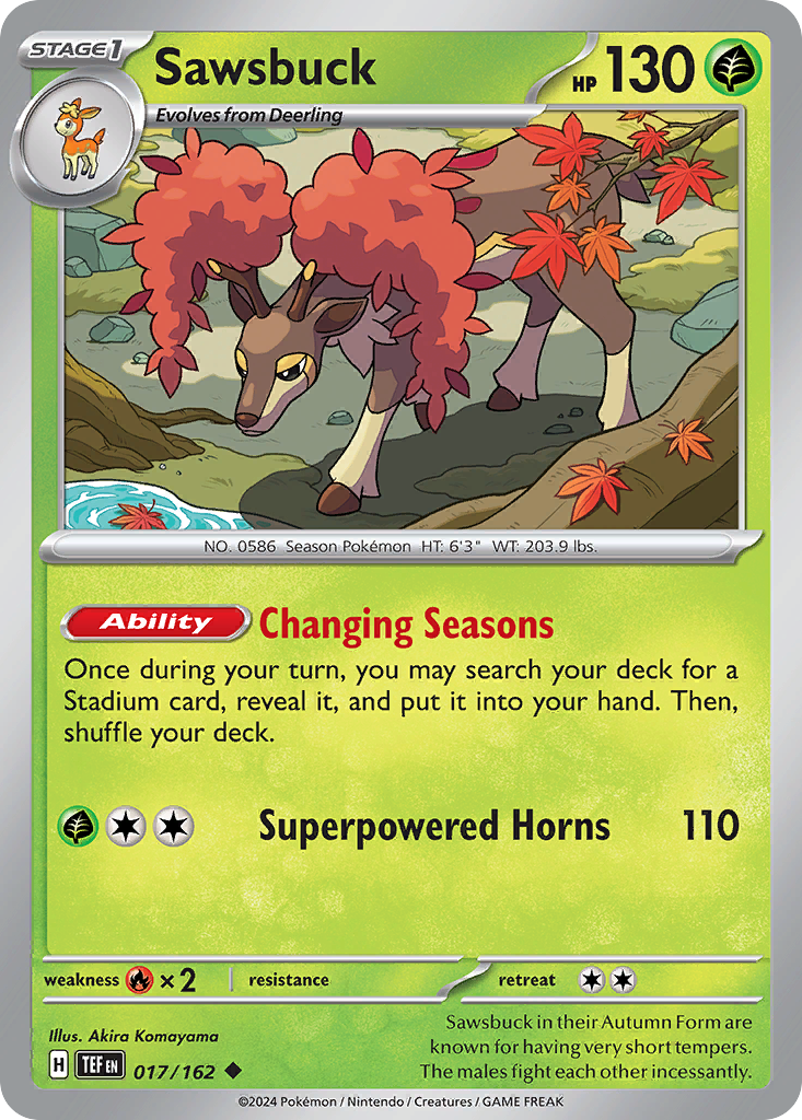 Sawsbuck - 017/162 - Temporal Forces (Reverse Holo)