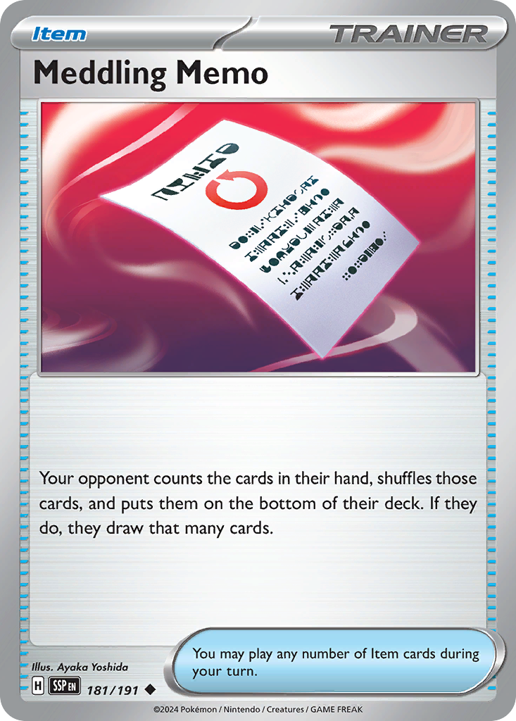 Meddling Memo- 181/191 - Surging Sparks (Reverse Holo)