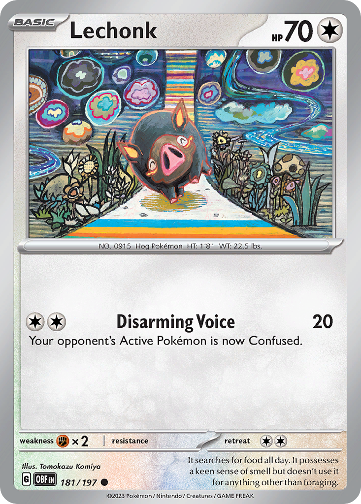 Lechonk - 181/197 - Obsidian Flames (Reverse Holo)