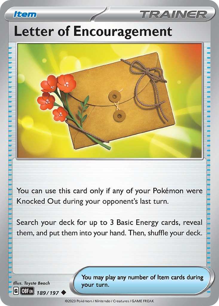 Letter of Encouragement - 189/197 - Obsidian Flames (Reverse Holo)