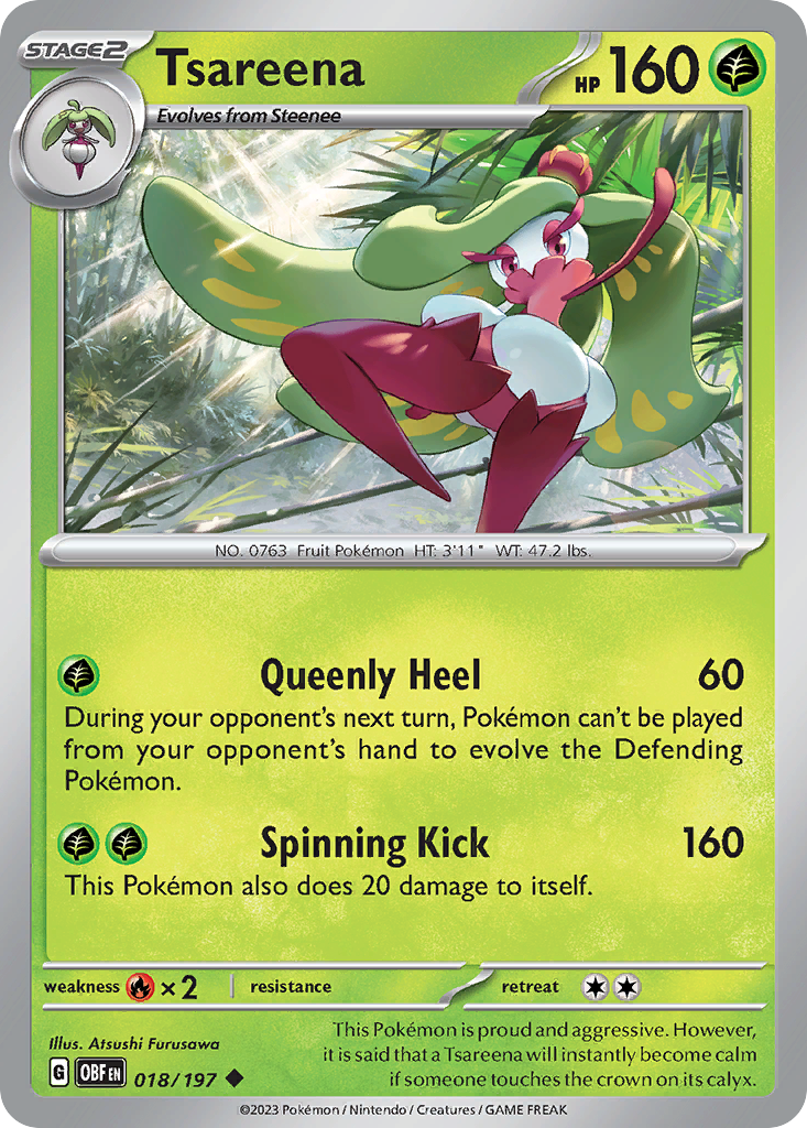 Tsareena - 018/197 - Obsidian Flames (Reverse Holo)