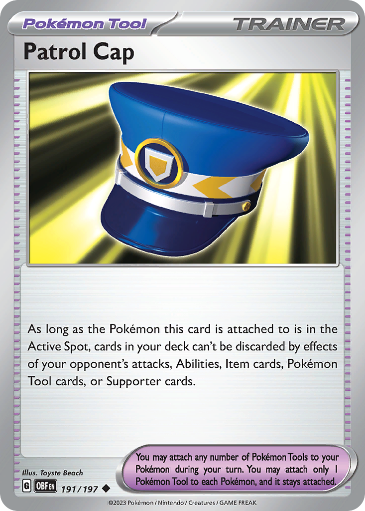 Patrol Cap - 191/197 - Obsidian Flames (Reverse Holo)