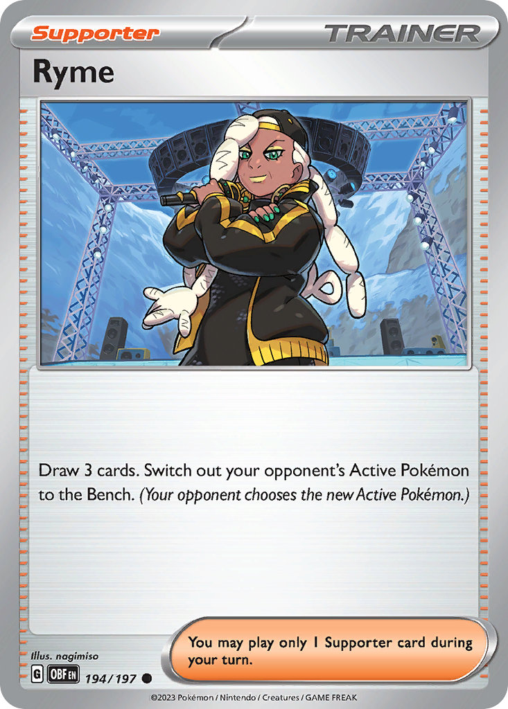 Ryme - 194/197 - Obsidian Flames (Reverse Holo)