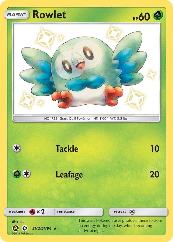 Rowlet - SV2/SV94 - Hidden Fates: Shiny Vault