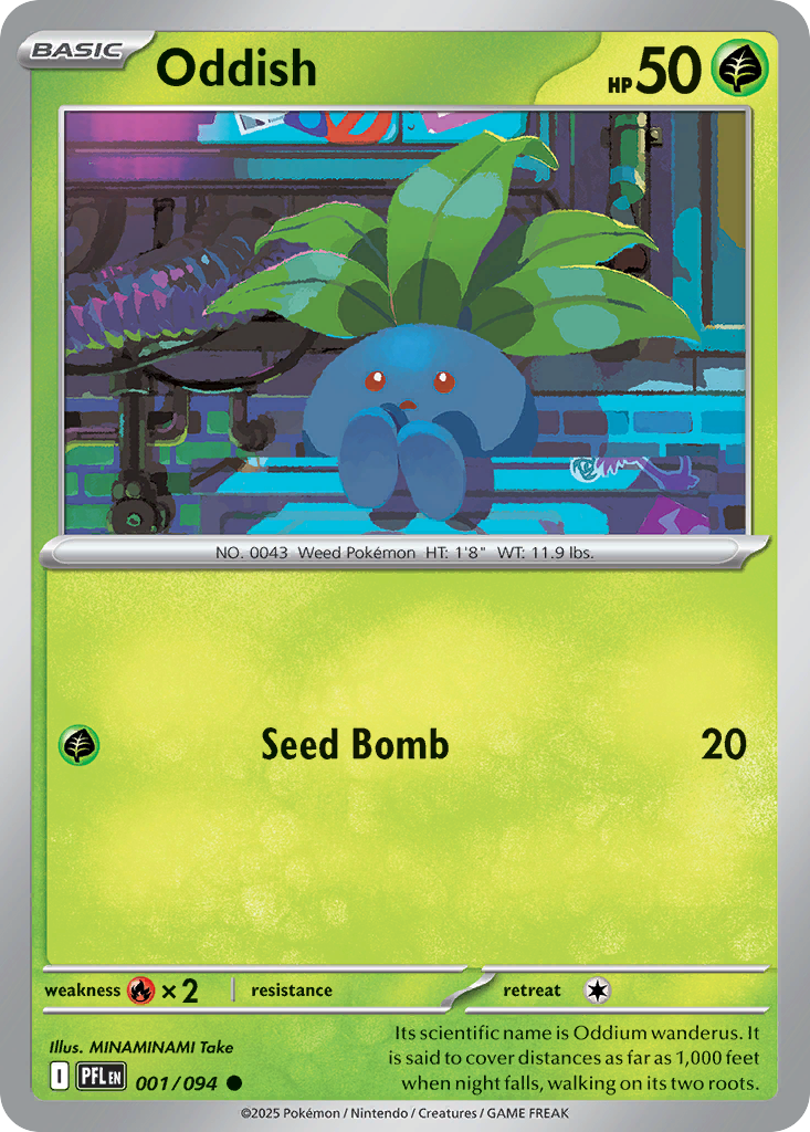 Oddish- 001/094 - Phantasmal Flames (Reverse Holo)