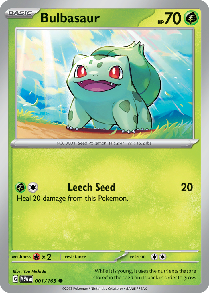Bulbasaur - 001/165 -SV: Scarlet & Violet 151 (MEW) (Reverse Holo)