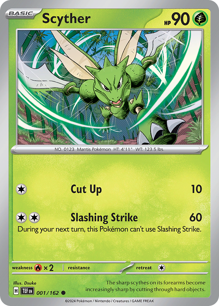 Scyther - 001/162 - Temporal Forces (Reverse Holo)
