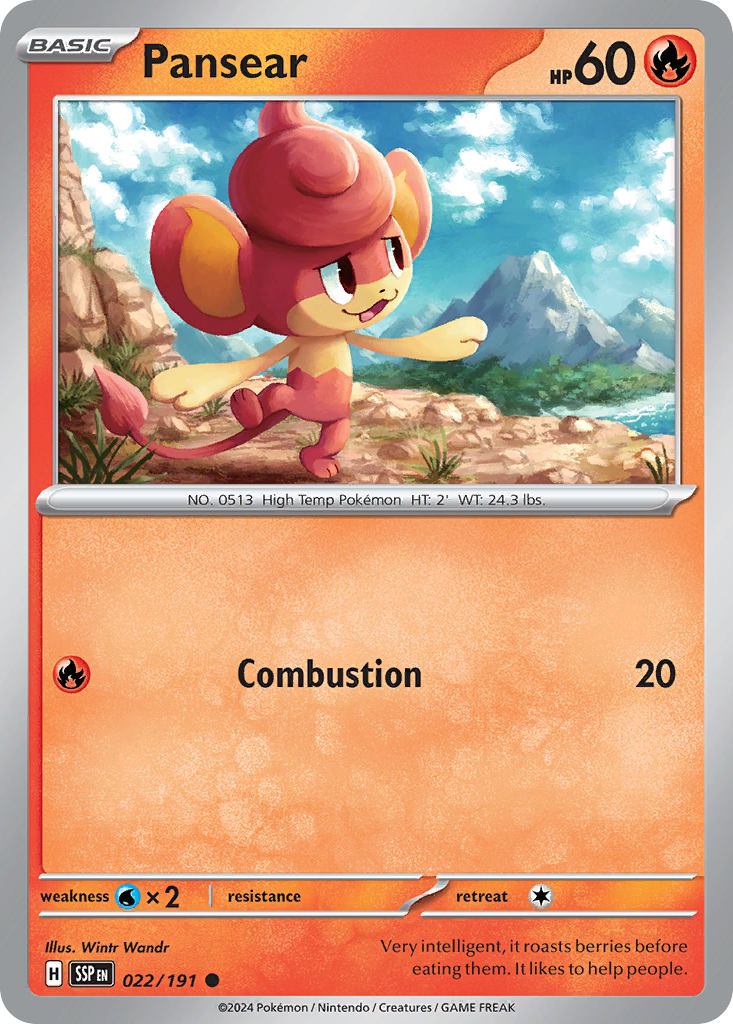 Pansear- 022/191 - Surging Sparks (Reverse Holo)