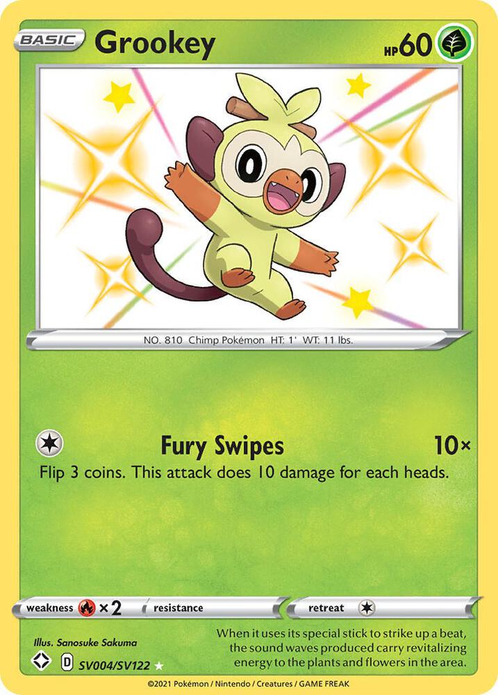 Grookey - SV004/SV122 - Shining Fates: Shiny Vault