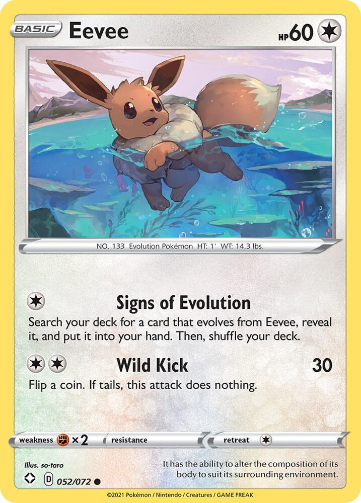 Eevee - 052/072 - Shining Fates (Reverse Holo)