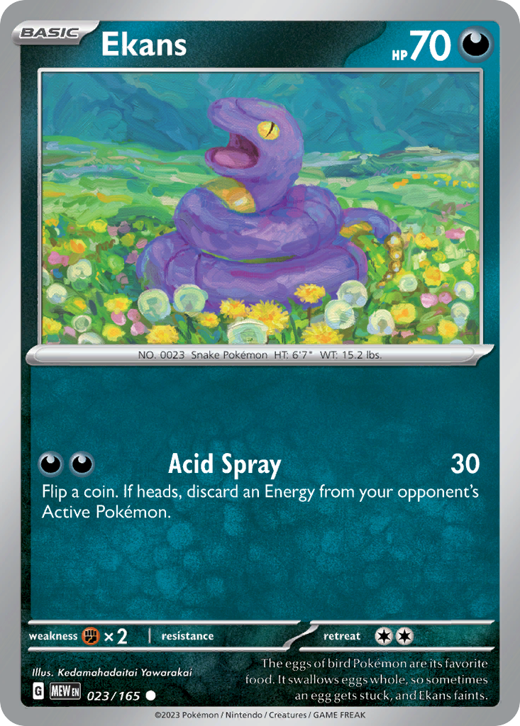 Ekans - 023/165 -SV: Scarlet & Violet 151 (MEW) (Reverse Holo)
