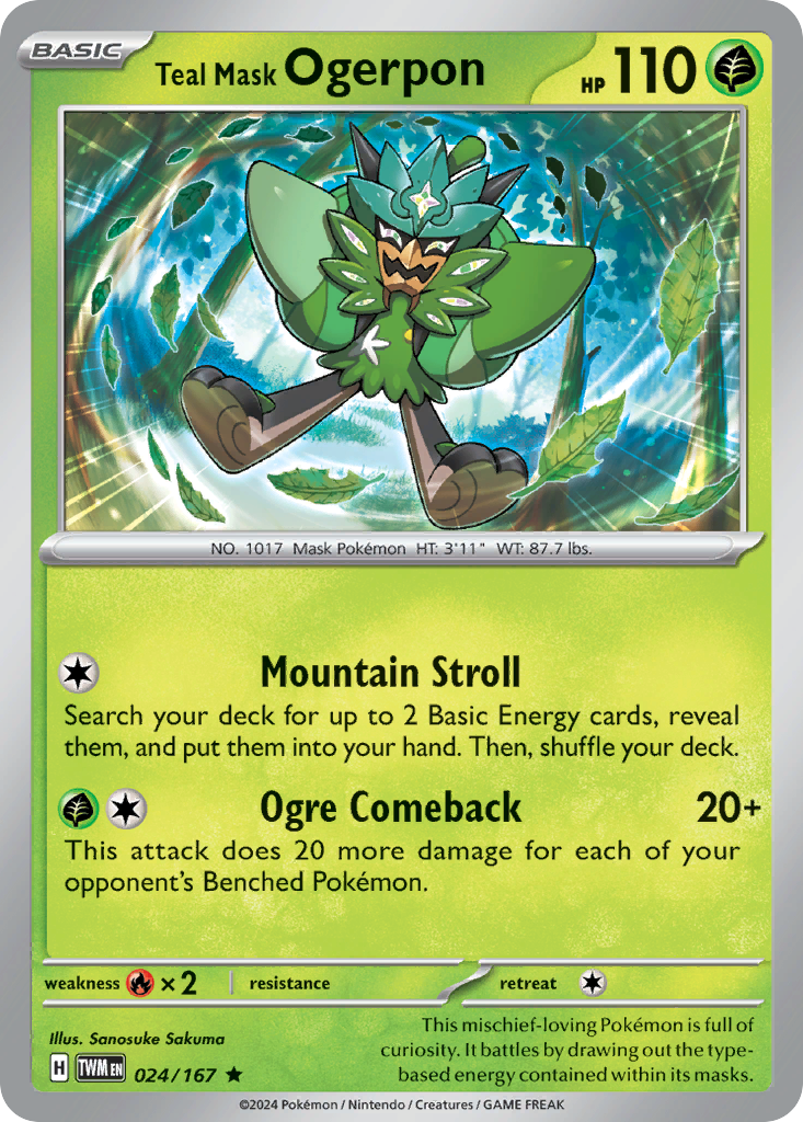 Teal Mask Ogerpon - 024/167 - Twilight Masquerade (Reverse Holo)
