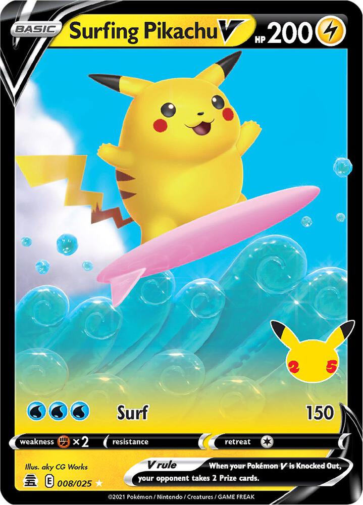 Surfing Pikachu V - 008/025 - Celebrations (CLB)